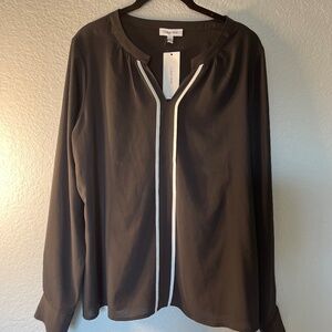 Calvin Klein black sheer blouse